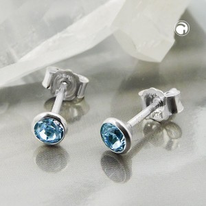 Ohrstecker Zirkonia hellblau 925 Sterlingsilber