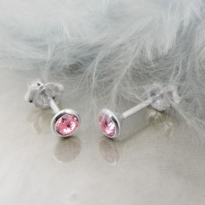 Ohrstecker Zirkonia pink 925 Sterlingsilber