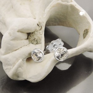 Ohrstecker Zirkonia weiß 925 Sterlingsilber