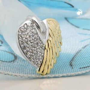 Anhänger Engelflügel bicolor 925 Sterlingsilber