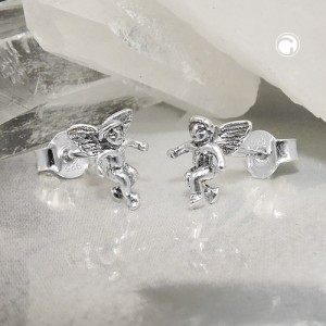 Ohrstecker Engel geschwärzt 925 Sterlingsilber