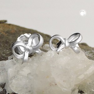 Ohrstecker Schleife rhodiniert 925 Sterlingsilber