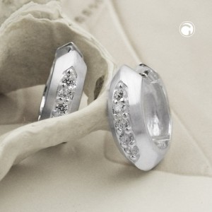 Creolen Ohrringe KlappCreolen Ohrringe Zirkonia 925 Sterlingsilber