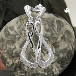Ohrstecker glänzend Zirkonia 925 Sterlingsilber