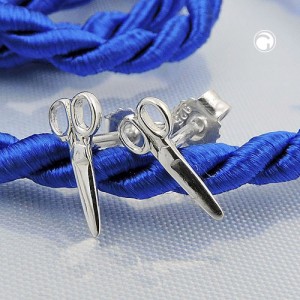 Ohrstecker Schere glänzend 925 Sterlingsilber