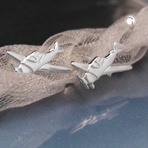 Ohrstecker kleines Flugzeug 925 Sterlingsilber