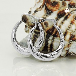 Creolen Ohrringe mit Muster 925 Sterlingsilber