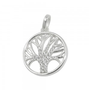 Anhänger Baum des Lebens mit Zirkonias 925 Sterlingsilber