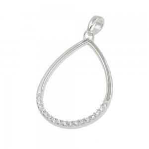 Anhänger Tropfen Bogen mit Zirkonias 925 Sterlingsilber
