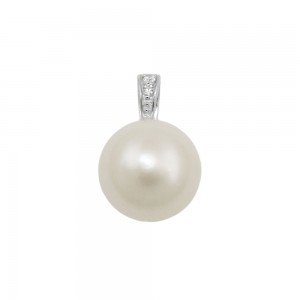 Anhänger Zuchtperle mit Zirkonias rhodiniert 925 Sterlingsilber