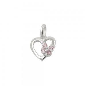 Anhänger Herz mit Schmetterling Zirkonias pink 925 Sterlingsilber