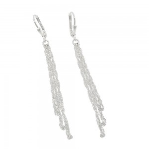 Ohrhänger Ohrringe Brisur mit 3 Singapurkettchen 925 Sterlingsilber