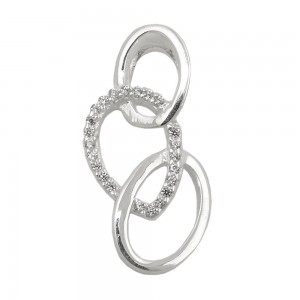 Anhänger mit 3 Ellipsen und Zirkonias 925 Sterlingsilber
