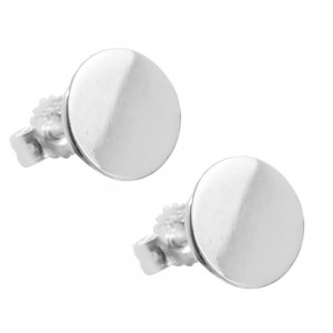 Stecker rund glänzend 925 Sterlingsilber