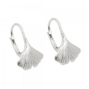 Ohrbrisur Ohrringe Ginkgo-Blatt feststehend glänzend 925 Sterlingsilber