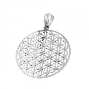 Anhänger Blume des Lebens glänzend 925 Sterlingsilber