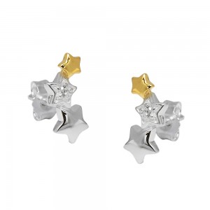 Stecker Stern mit Zirkonia 925 Sterlingsilber