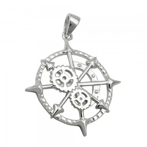 Anhänger nautisches Messgerät Silber glänzend rhodiniert 925