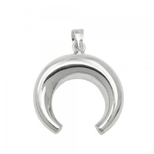 Anhänger Mondsichel gewölbt glänzend 925 Sterlingsilber