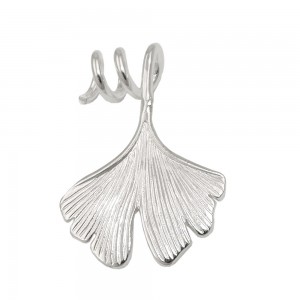 Anhänger Ginkgo-Blatt Spirale 925 Sterlingsilber