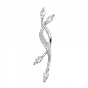 Anhänger Zirkonias oval matt-glänzend rhodiniert 925 Sterlingsilber