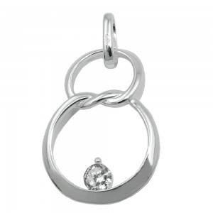 Anhänger Doppelkreis Acht mit Zirkonia 925 Sterlingsilber