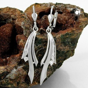 Ohrring Zirkonia rhodiniert 925 Sterlingsilber