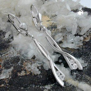 Ohrring Zirkonia rhodiniert 925 Sterlingsilber