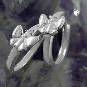 Creolen Ohrringe 14mm Schmetterling 925 Sterlingsilber
