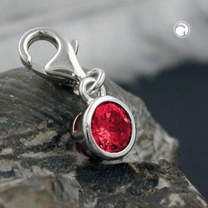Anhänger Charm Zirkonia-rot 925 Sterlingsilber