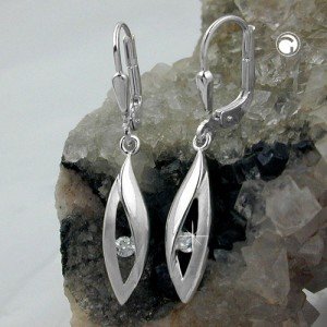 Ohrring Zirkonia matt-glänzend 925 Sterlingsilber
