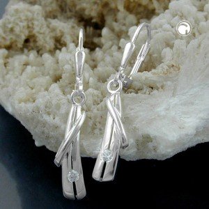 Ohrring mit Zirkonia glänzend 925 Sterlingsilber
