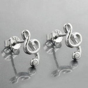 Ohrstecker Notenschlüssel 925 Sterlingsilber