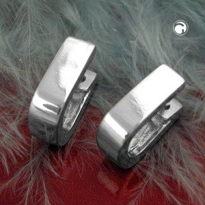 Creolen Ohrringe klein oval glänzend 925 Sterlingsilber
