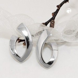 Creolen Ohrringe oval glänzend 925 Sterlingsilber