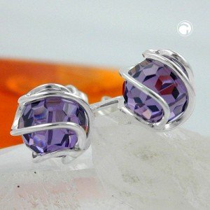 Ohrstecker Zirkonia amethyst 925 Sterlingsilber
