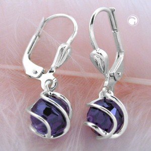 Ohrring Zirkonia amethyst 925 Sterlingsilber