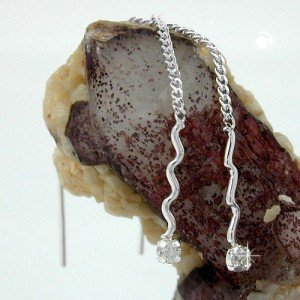 Durchzieher Welle Zirkonia 925 Sterlingsilber