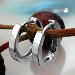 Creolen Ohrringe 25mm rhodiniert 925 Sterlingsilber