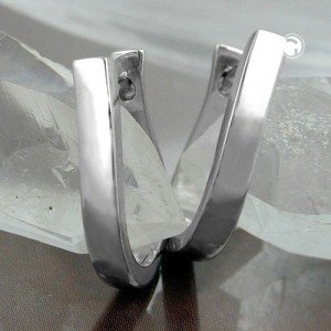 Creolen Ohrringe 25mm oval rhodiniert 925 Sterlingsilber