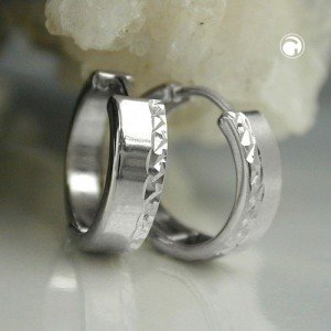 Creolen Ohrringe rhodiniert 925 Sterlingsilber