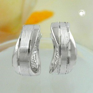 Creolen Ohrringe Klappscharnier rhodiniert 925 Sterlingsilber