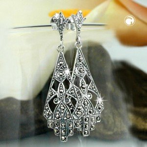 Ohrstecker Hänger Markasit 925 Sterlingsilber