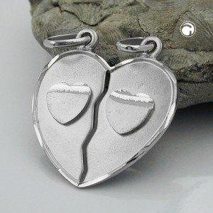 Anhänger Doppelherz 925 Sterlingsilber
