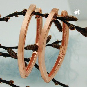 Creolen Ohrringe spitzoval vergoldet 925 Sterlingsilber