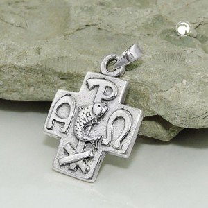 Anhänger 17x16mm christliche Symbolik 925 Sterlingsilber