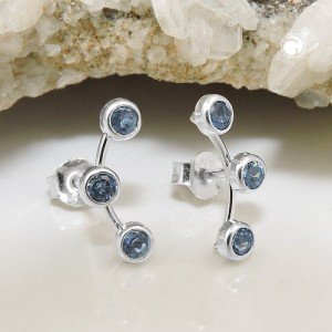 Ohrstecker Zirkonia aqua 925 Sterlingsilber
