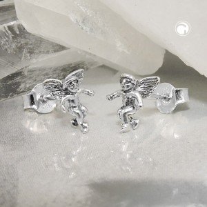 Ohrstecker Engel geschwärzt 925 Sterlingsilber