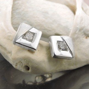 Ohrstecker Viereck Zirkonia 925 Sterlingsilber