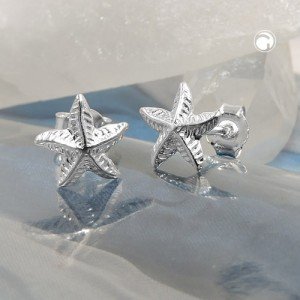 Ohrstecker Seestern glänzend 925 Sterlingsilber